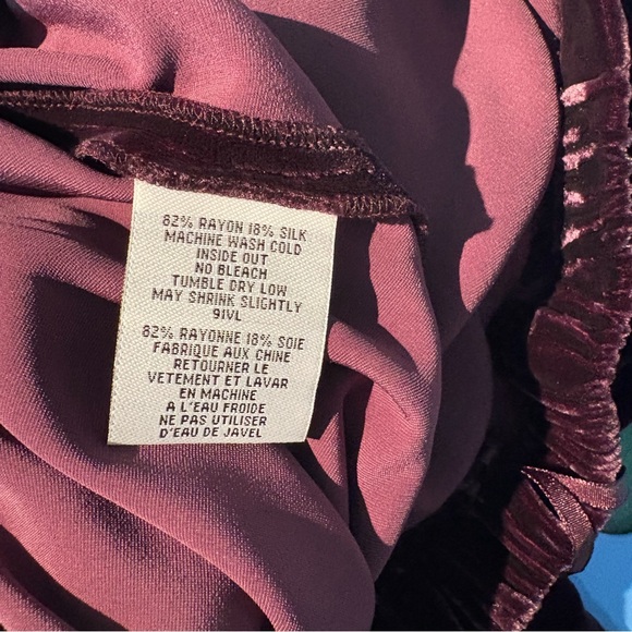 Eileen Fisher Burgundy Velvet Pant L - Picture 5 of 5